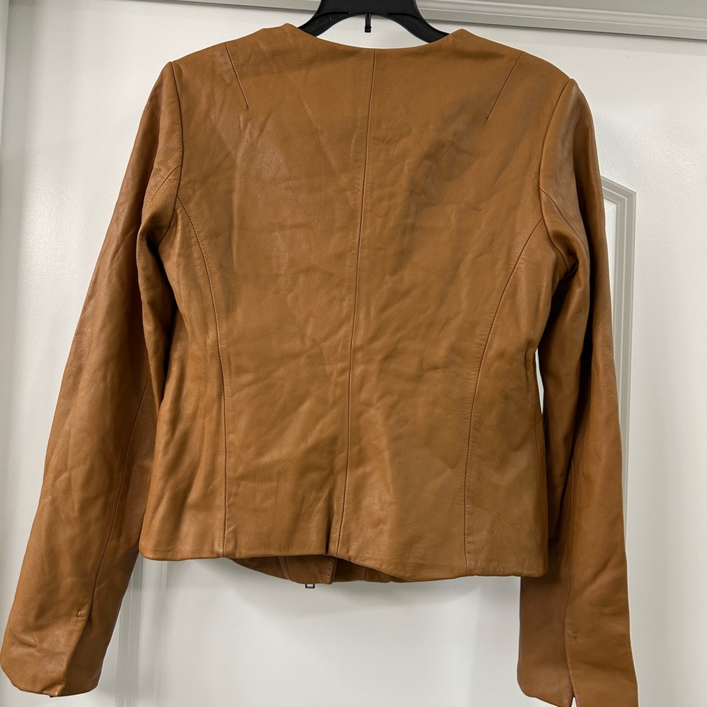 Vince chestnut Brown 100% Leather Jacket - Picture 5 of 10